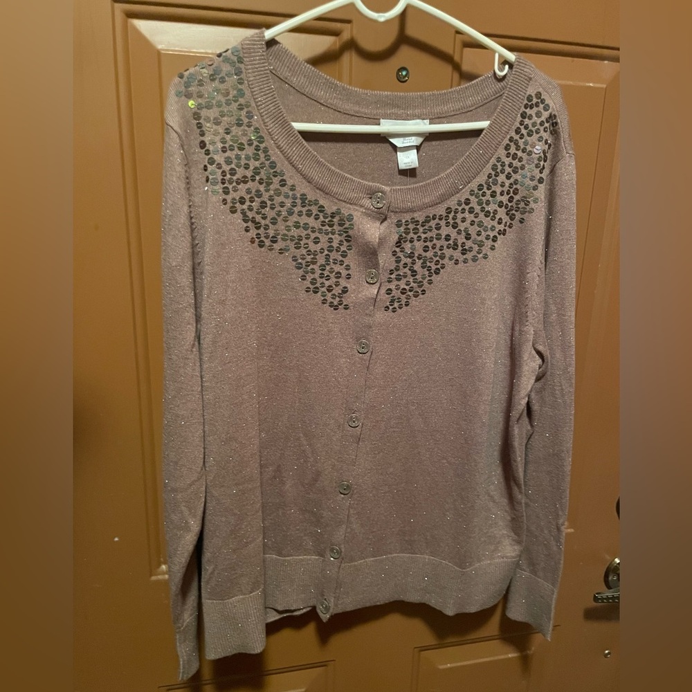 Lightweight, hand beaded sequinned cardigan. NEW without tag.